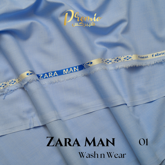 Gents Suit Zara Man Wash & Wear Color Sky